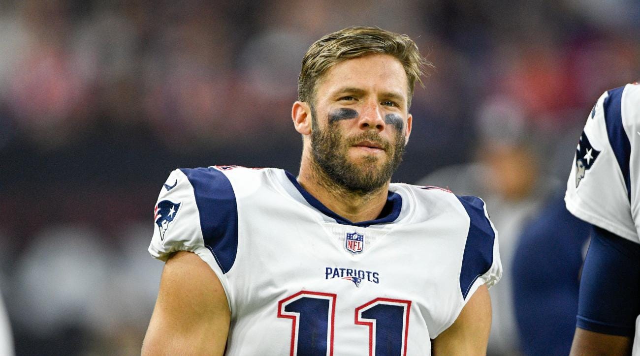 Julian Edelman wears 'MC' on Fox NFL Kickoff