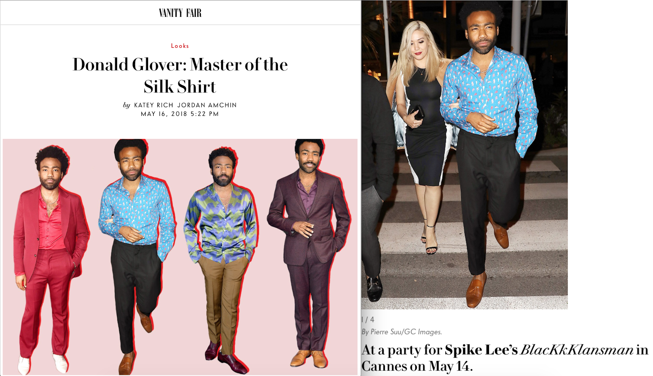 Vanity Fair Features Donald Glover Wearing Mark Chris